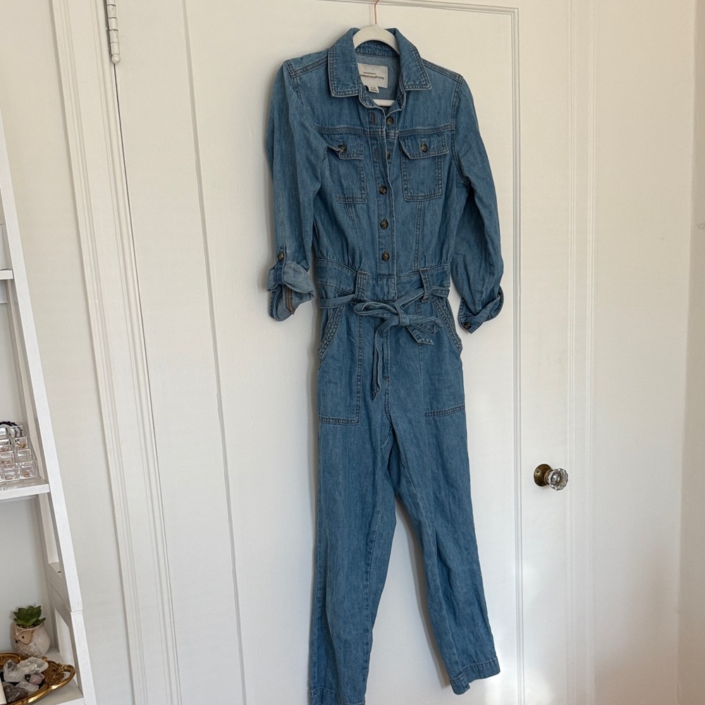 Anthropologie Blue Denim Jumpsuit